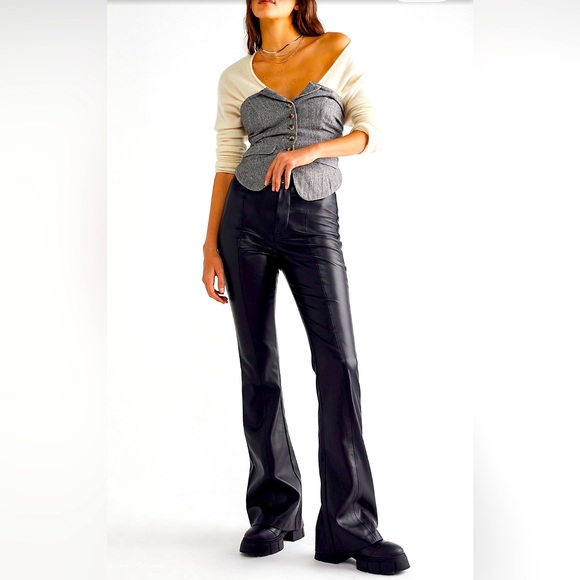 Free People Vegan Flare Pants NWOT - Picture 1 of 5